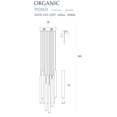 lafabryka.pl ORGANIC CHROM P0206D lampa wisząca średnia ściemnialna