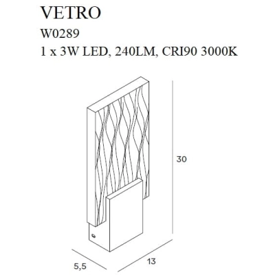 lafabryka.pl KINKIET VETRO W0289 MaxLight