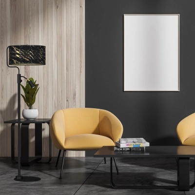 lafabryka.pl Lampa podłogowa SENSO Black/Gold 1xE27 + 1x mini GU10 MLP7300 Milagro