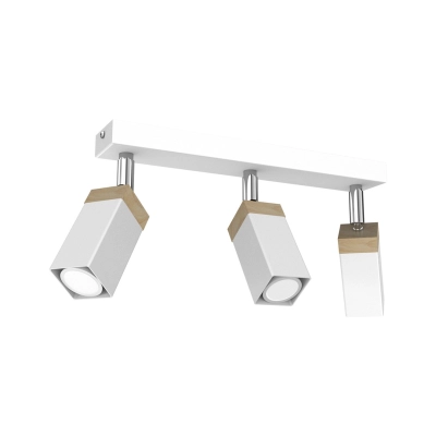 lafabryka.pl Lampa sufitowa SOLO SAWN WHITE / PATINATED WOOD 3x mini GU10 MLP7479 Milagro