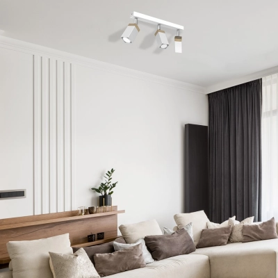 lafabryka.pl Lampa sufitowa SOLO SAWN WHITE / PATINATED WOOD 3x mini GU10 MLP7479 Milagro