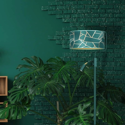 lafabryka.pl Lampa podłogowa ZIGGY GREEN Gold/Bottle 1xE27 + 1x mini GU10 MLP7582 Milagro