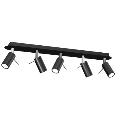 lafabryka.pl Lampa sufitowa PRESTON BLACK/CHROME 5x mini GU10 MLP7621 Milagro