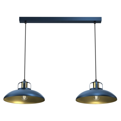lafabryka.pl Lampa wisząca FELIX NAVY BLUE/GOLD 2xE27 MLP7715 MILAGRO
