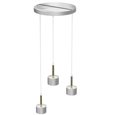 lafabryka.pl Lampa wisząca ARENA WHITE/GOLD 3xGX53 MLP7756 Milagro