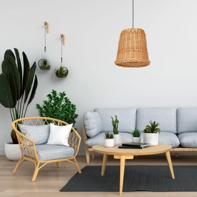 lafabryka.pl Lampa wisząca VIMINI NATURAL WOOD 1xE27 MLP7990 Milagro