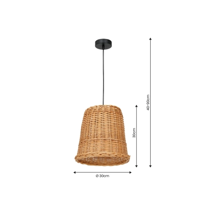 lafabryka.pl Lampa wisząca VIMINI NATURAL WOOD 1xE27 MLP7990 Milagro