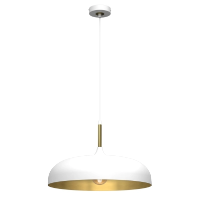lafabryka.pl Lampa wisząca LINCOLN WHITE/GOLD 1xE27 MLP7899 Milagro