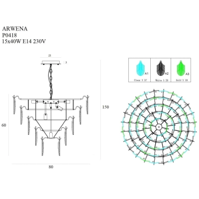 lafabryka.pl ARWENA P0418 LAMPA WISZĄCA MaxLight