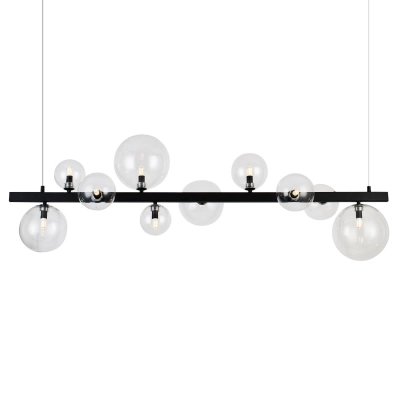 Lampa wisząca BUBBLES line 10 AZ5866+AZ5872 black/clear AZZARDO