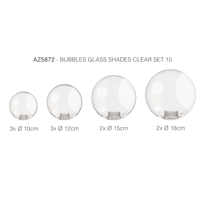 Lampa wisząca BUBBLES line 10 AZ5866+AZ5872 black/clear AZZARDO