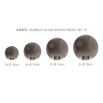 Lampa wisząca BUBBLES 10 AZ5869+AZ5873 black/smoky AZZARDO