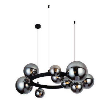 Lampa wisząca BUBBLES 10 AZ5869+AZ5873 black/smoky AZZARDO
