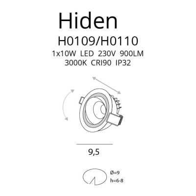 lafabryka.pl HIDEN H0110 OPRAWA HALOGENOWA CZARNA MaxLight