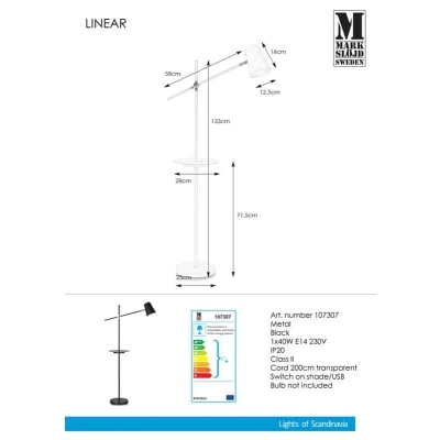 Lampa podłogowa LINEAR 107307 Markslojd