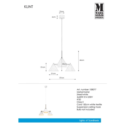 lafabryka.pl Lampa wisząca biała 4L KLINT 108077 Markslojd