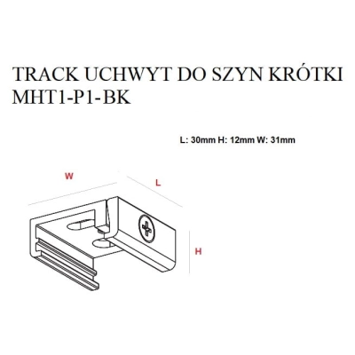 lafabryka.pl UCHWYT DO SZYN KRÓTKI CZARNY MHT1-P1-BK MaxLight