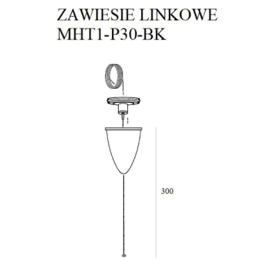 lafabryka.pl ZAWIESIE LINKOWE 3M CZARNE MHT1-P30-BK MaxLight