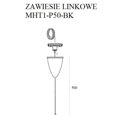 lafabryka.pl ZAWIESIE LINKOWE 5M CZARNE MHT1-P50-BK MaxLight