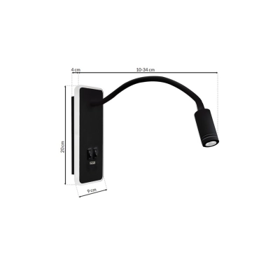 lafabryka.pl Kinkiet BASE 8W+2W BLACK ML63500 Milagro