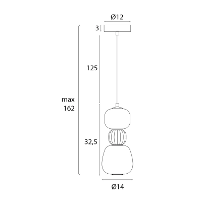 Lampa wisząca Modern 13w, Opal + Light Grey P0627 MaxLight