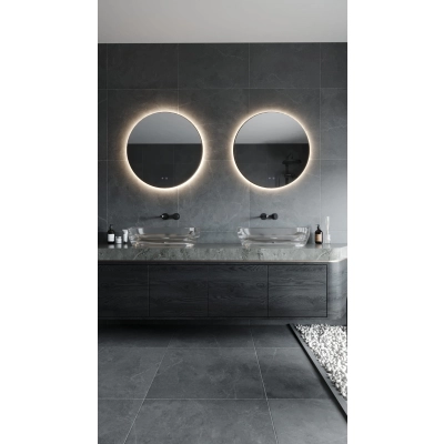 Mirror Okrąg ⌀80 Cm Bezramkowe Lustro Podświetlane W0387 MaxLight