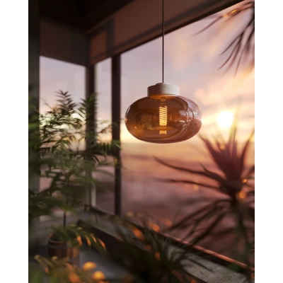 Lampa Wisząca Moonstone Amber Glass+white Marble P0518 MAXLIGHT