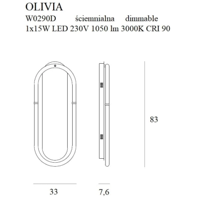 lafabryka.pl OLIVIA W0290D KINKIET MaxLight