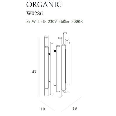 lafabryka.pl ORGANIC BLACK W0286 KINKIET MaxLight