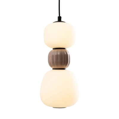 Lampa wisząca Modern 13w, Opal + Medium Brown P0628 MaxLight