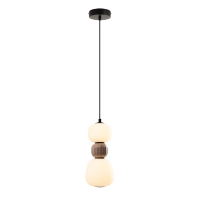 Lampa wisząca Modern 13w, Opal + Medium Brown P0628 MaxLight