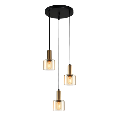 lafabyka.pl Lampa wisząca Santia PND-65342-3A-BRO+AMB Italux