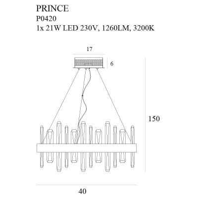 lafabryka.pl PRINCE P0420 LAMPA WISZĄCA MaxLight