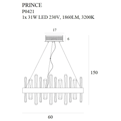 lafabryka.pl PRINCE P0421 LAMPA WISZĄCA DUŻA MaxLight