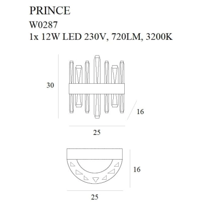 lafabryka.pl PRINCE W0287 KINKIET MaxLight