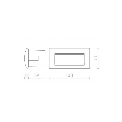 GORDIQ L wpuszczana biała 230V LED 3W IP65 3000K R12537 Rendl light studio