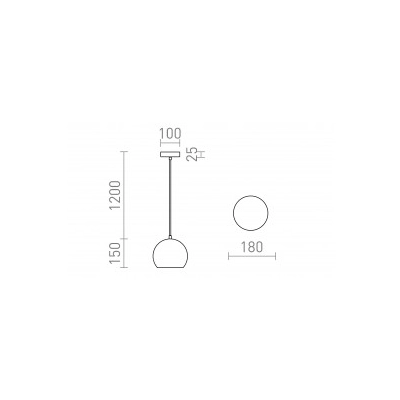 AGNETA wisząca czarna 230V LED E27 11W R13898 Rendl light studio