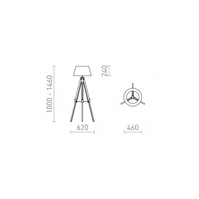 ALVIS/AMBITUS 46 podłogowa kremowo - biała bambus 230V LED E27 15W R14044 Rendl light studio