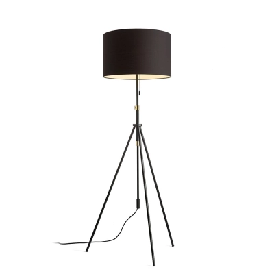 LUTON/RON 55 podłogowa Polycotton czarna/czarna/metal 230V LED E27 15W R14068 Rendl light studio
