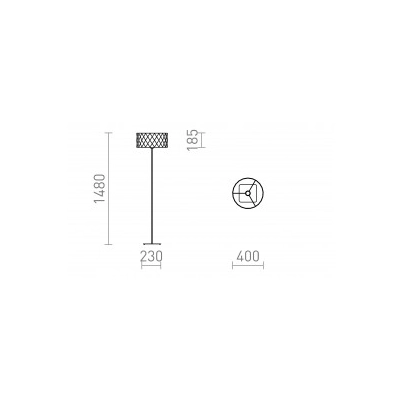 CORTINA/JAKARANDA podłogowa czarna/biała textil/metal 230V LED E27 15W R14070 Rendl light studio