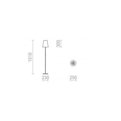 NYC/CONNY 25 podłogowa Polycotton biała/chrom 230V LED E27 15W R14074 Rendl light studio
