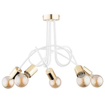 Lampa wisząca TANGO BIAŁO-ZŁOTA 5xE27 63211 ALFA