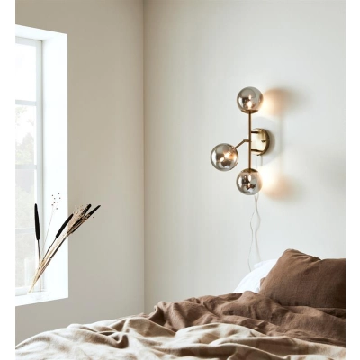 lafabryka.pl Kinkiet TRINITY Wall 3L Brass/Smoke 108253 Markslojd