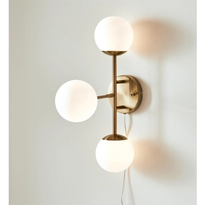 lafabryka.pl Kinkiet TRINITY Wall 3L Brass/White 108254 Markslojd