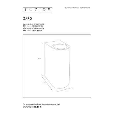 lafabryka.pl Kinkiet ZARO 2xGU10 IP44 Black 69801/02/30 Lucide