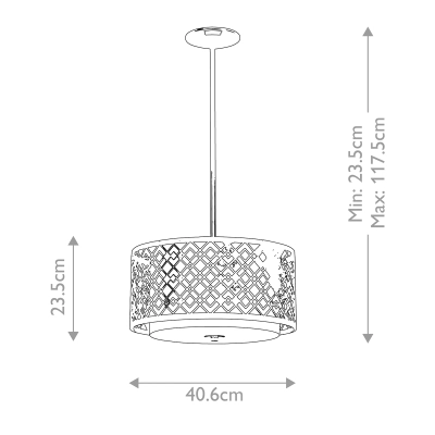 Średnia lampa wisząca Ziggy – 2 źródła światła – Lakierowane srebro ZIGGY-2P-M-LS Elstead Lighting