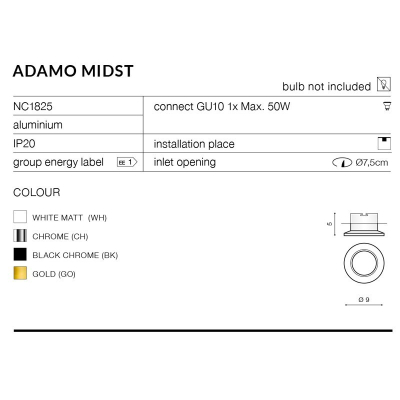 Oprawa stropowa Adamo Midst (white) AZ1483 AZZARDO