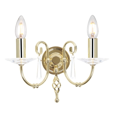 lafabryka.pl Kinkiet Aegean – 2 źródła światła – Polerowany mosiądz AG2-POL-BRASS Elstead Lighting
