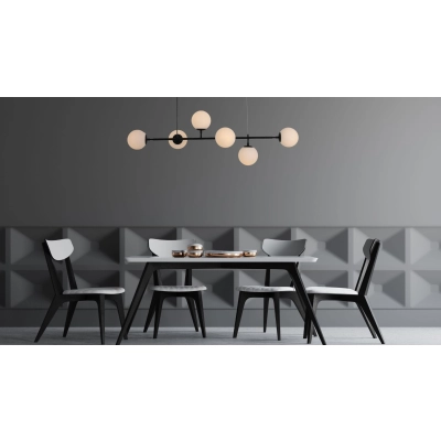 Lampa wisząca czarna białe kulki ALISA LP-005/6P BK/WH LIGHT PRESTIGE