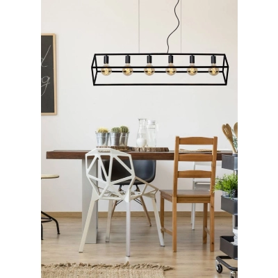 lafabryka.pl Lampa wisząca 6xE27 black FABIAN 00425/06/30 Lucide